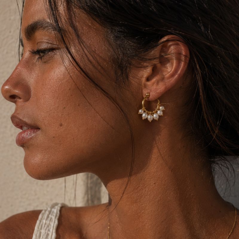 Solène Pearl Hoops