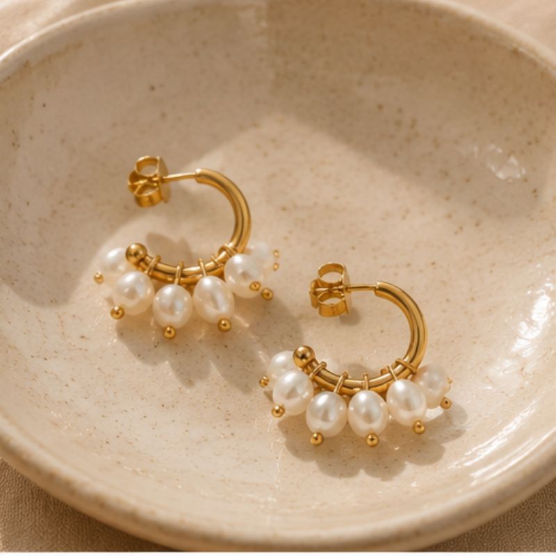 Solène Pearl Hoops